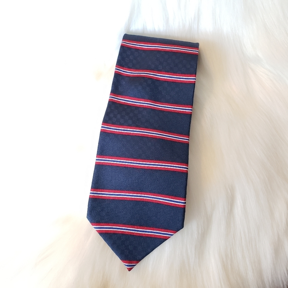 Claybrooke Silk Blue Red Stripe Neck Tie